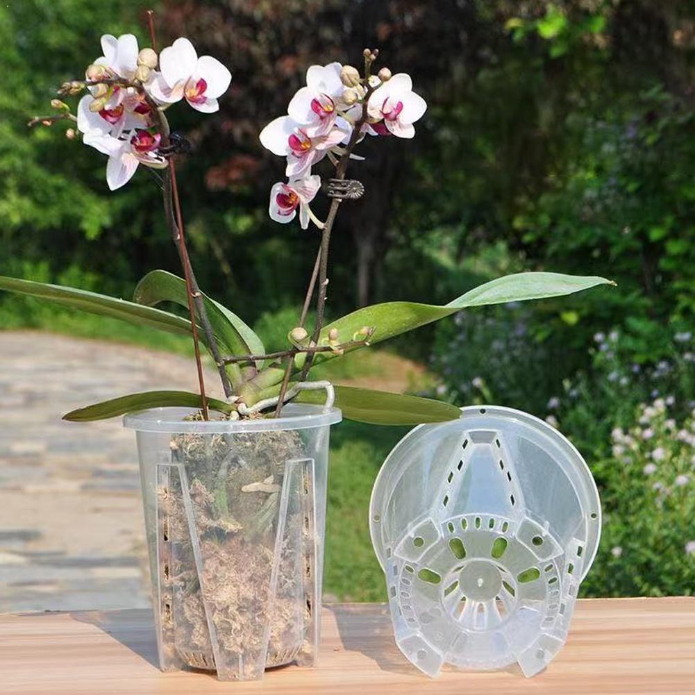 Orchid Potting Mix - Plastic Root Control Transparent Flower Pot