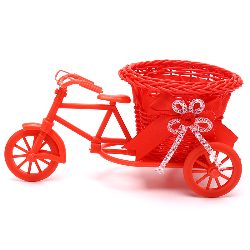 Gardening Tools Cute - 1Pc Rattan Bicycle Flower Basket Vase