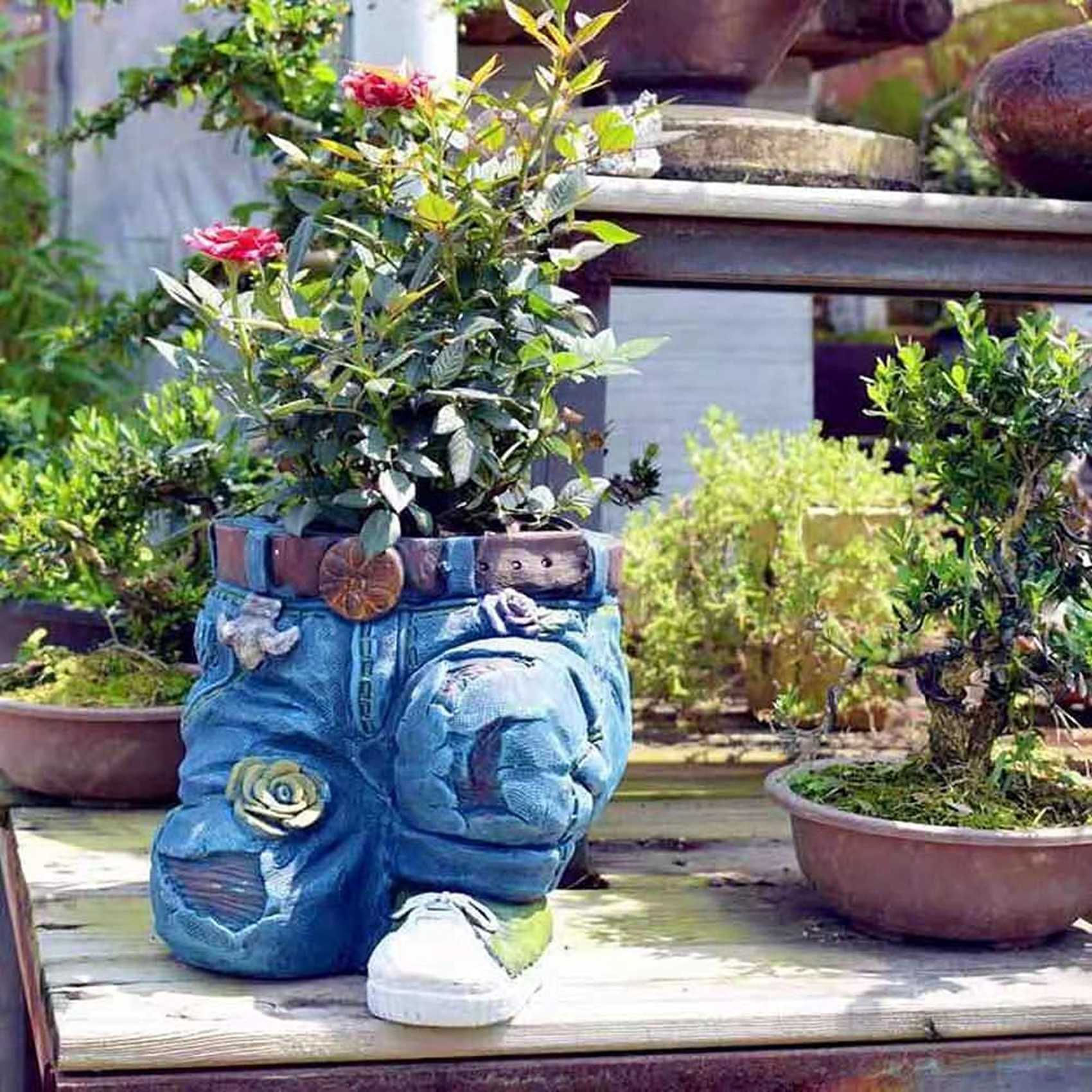 Gardening Hand Tools B&Q - ABPP Denim Clothes Pants Resin Flower