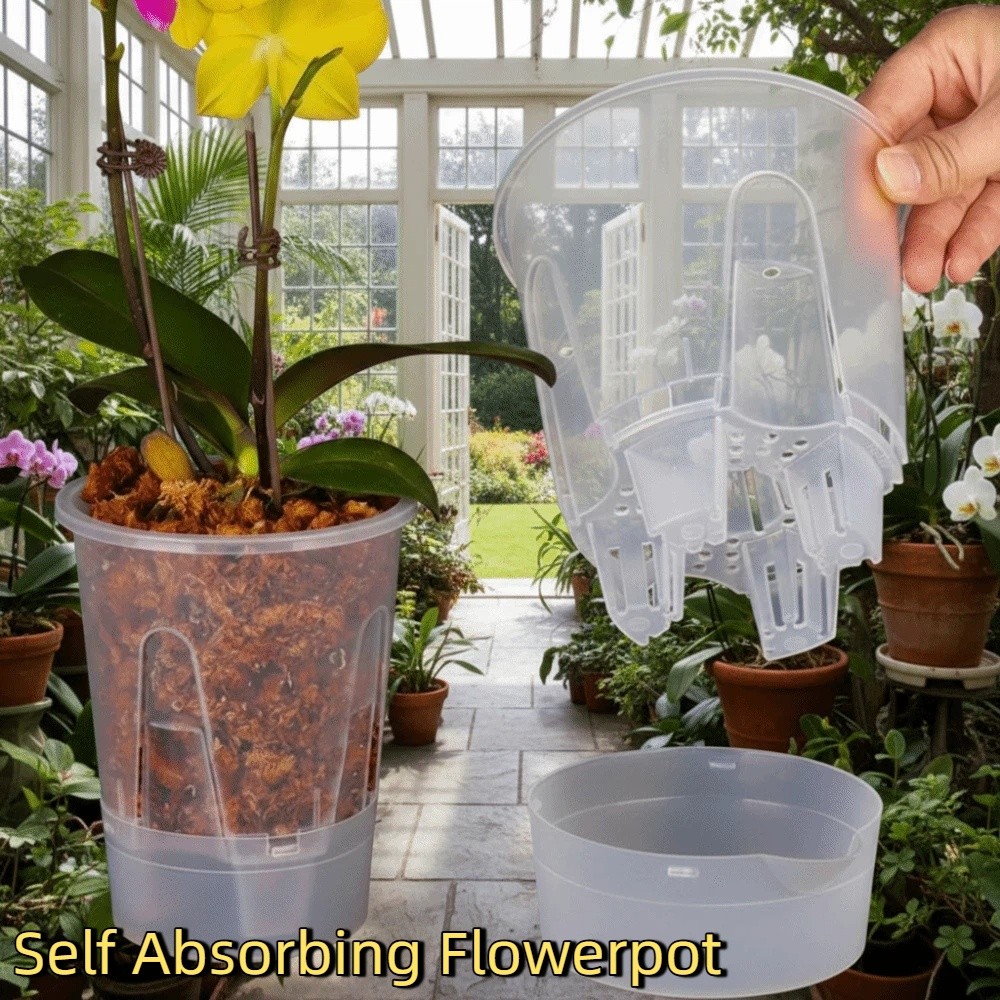 Orchid Potting Mix - Plastic Self Absorbing Flowerpot Water Storage