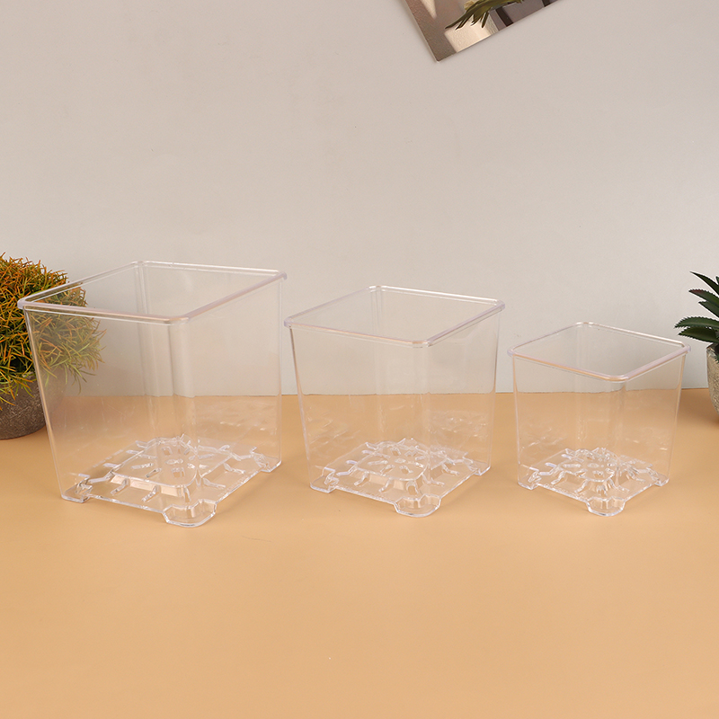 Orchid Potting Mix - 3 Size Square Transparent Acrylic Flower