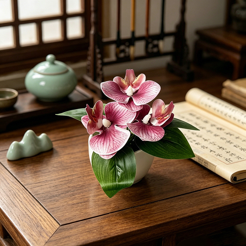 Orchid Potting Mix - 3-head simulated butterfly orchid potted plant