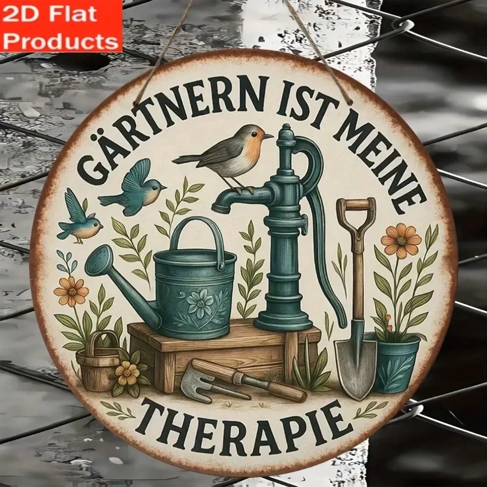 Gardening Tools German - Vintage German Garden Sign Rustic Bird