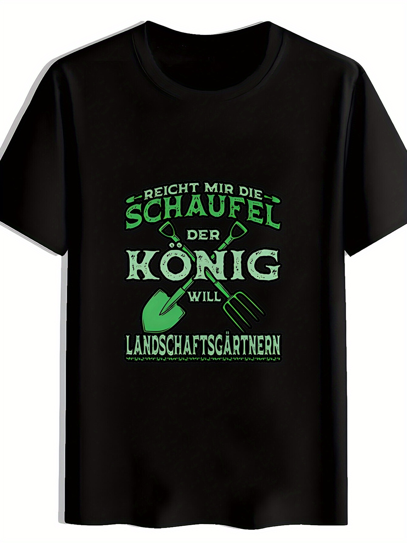 Gardening Tools German - Men's casual short-sleeved T-shirt with black