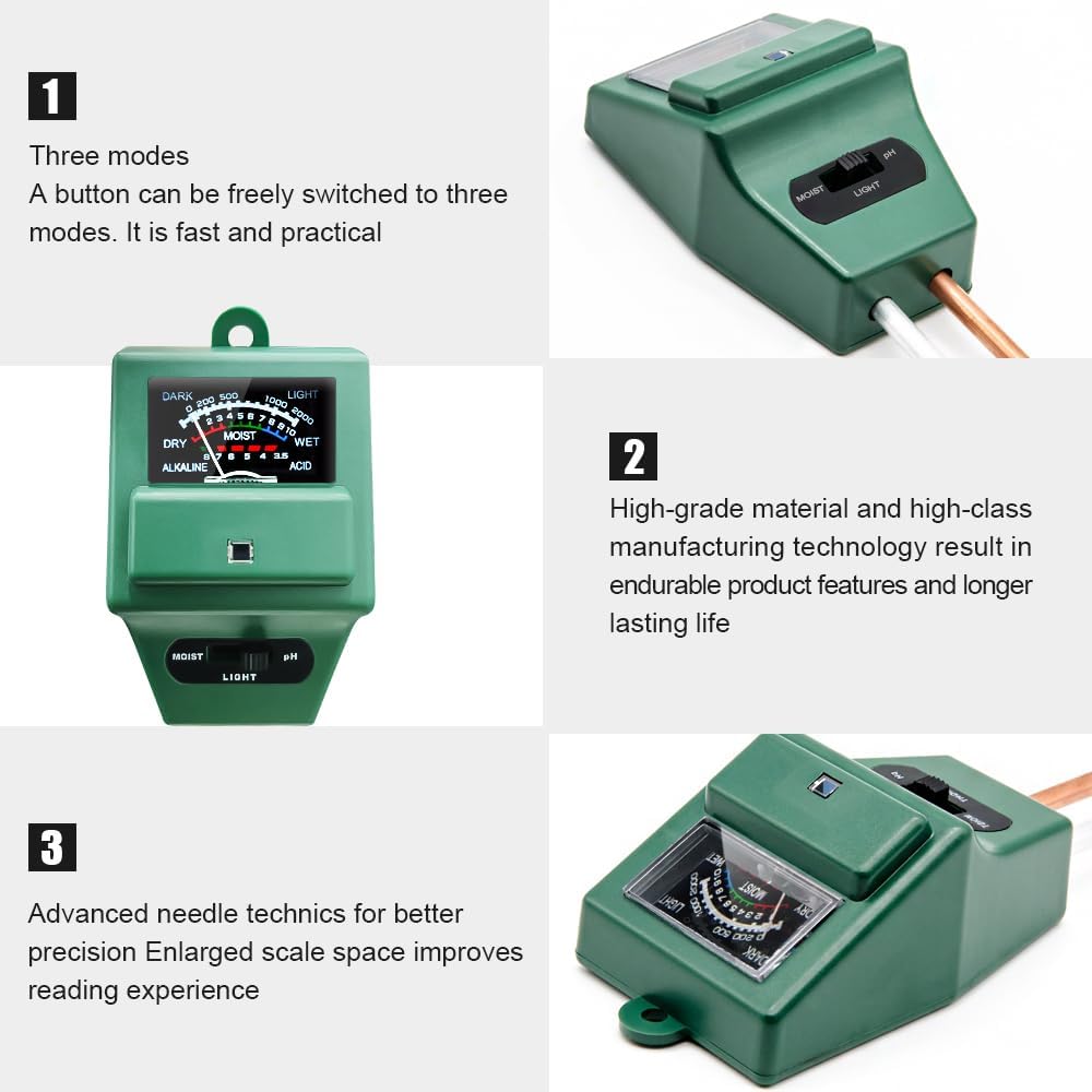 Soil pH Meter, MS02 3-in-1 Soi - Moisture Meter Plant recensie en prijs