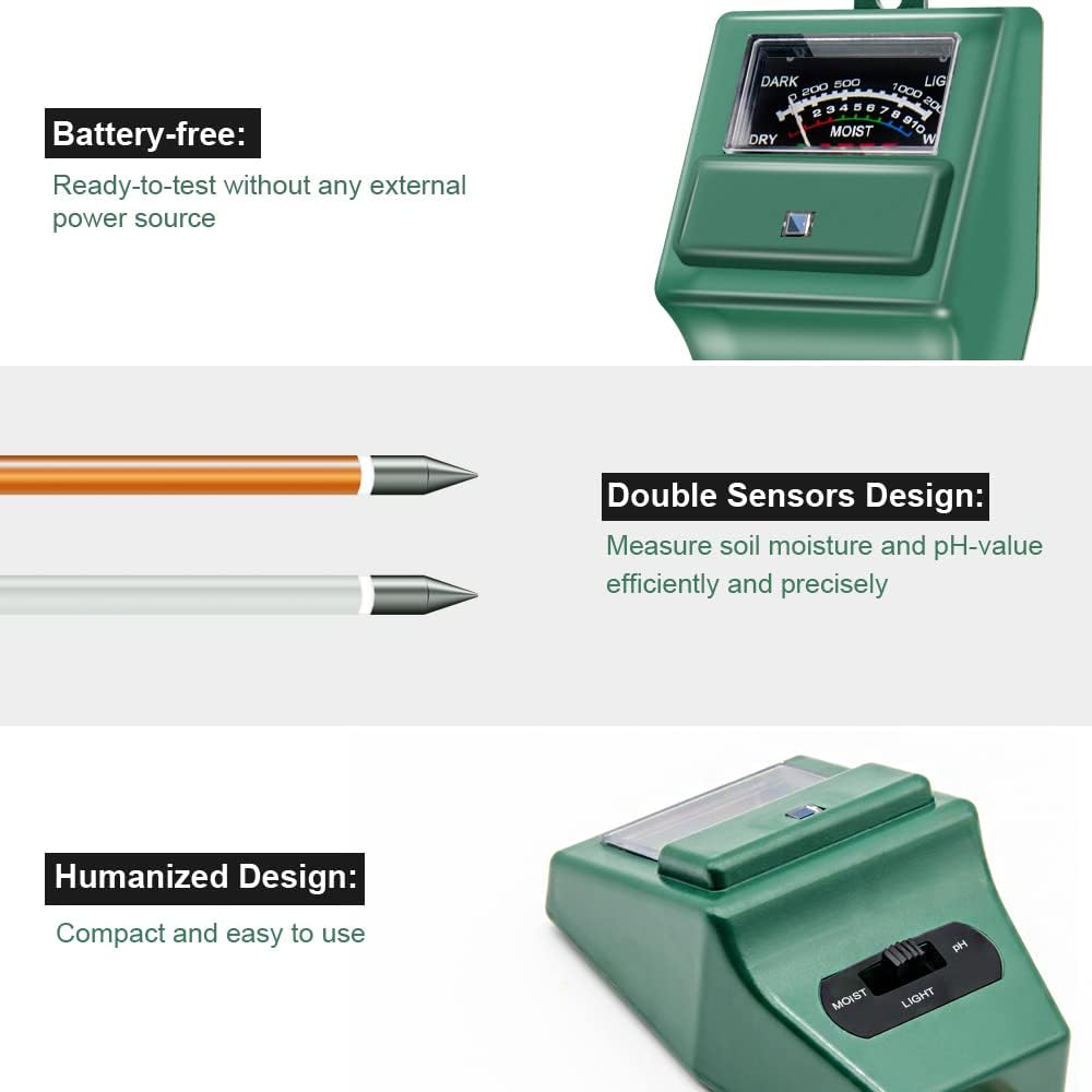 Soil pH Meter, MS02 3-in-1 Soi - Moisture Meter Plant recensie en prijs