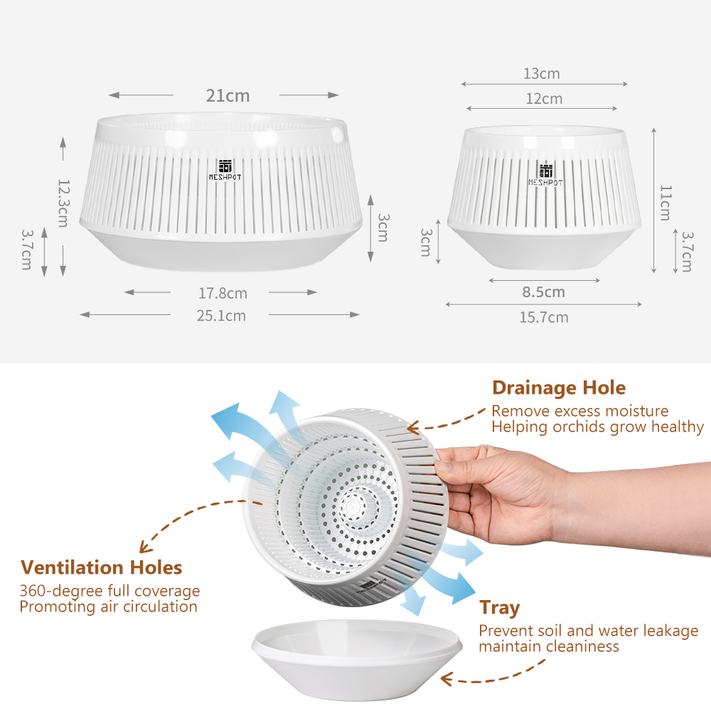 Orchid Pot with Holes & Saucer - Orchid Potting Mix recensie en prijs