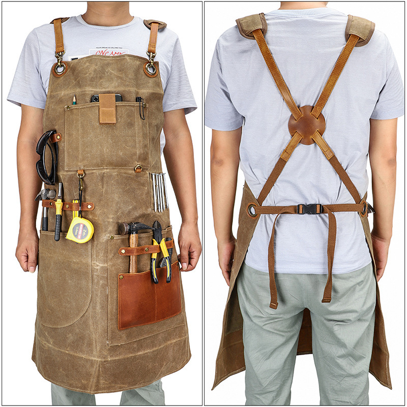 Heavy Industry Waxed Canvas Ap - Gardening Tools Logo recensie en prijs