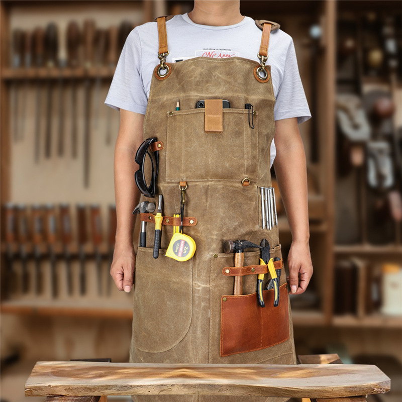 Heavy Industry Waxed Canvas Ap - Gardening Tools Logo recensie en prijs