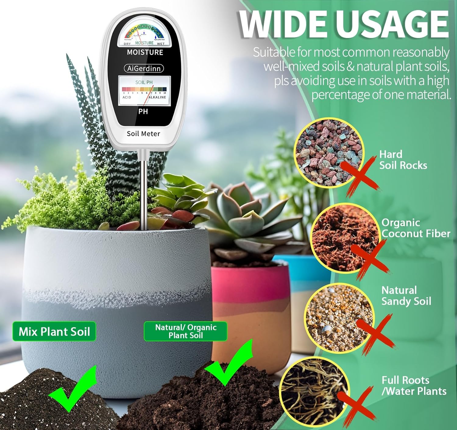 2-in-1 Soil Moisture & pH Mete - Moisture Meter Plant recensie en prijs