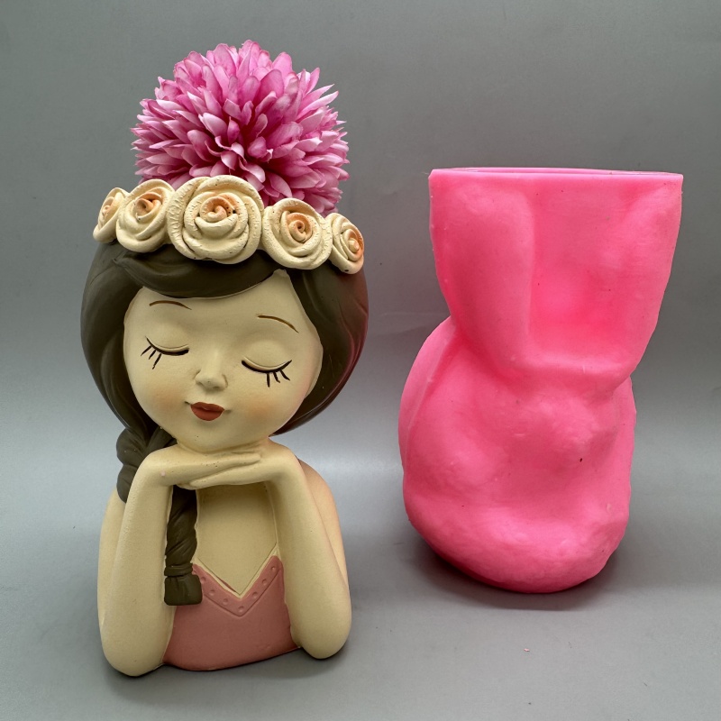 Cute girl flower pot silicone  - Gardening Tools Cute recensie en prijs