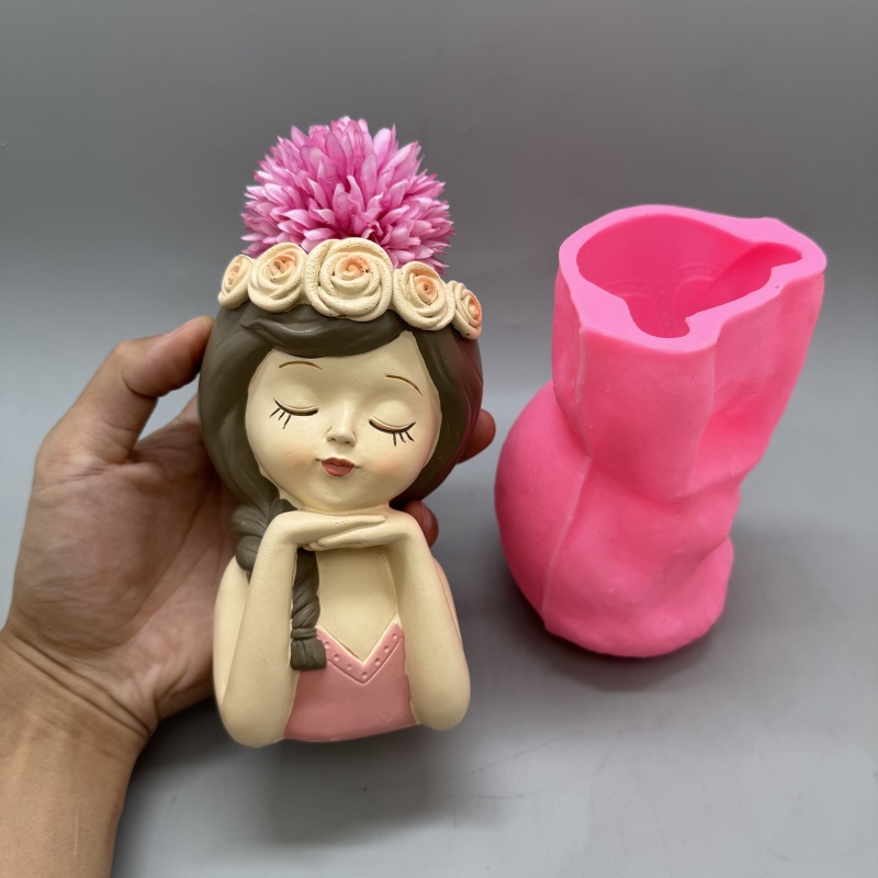 Cute girl flower pot silicone  - Gardening Tools Cute recensie en prijs