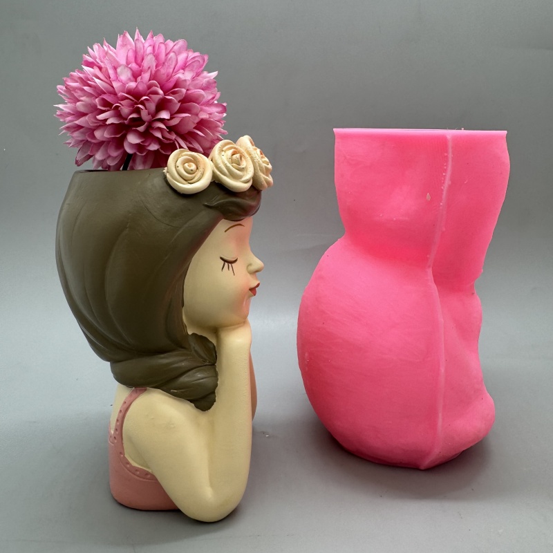 Cute girl flower pot silicone  - Gardening Tools Cute recensie en prijs