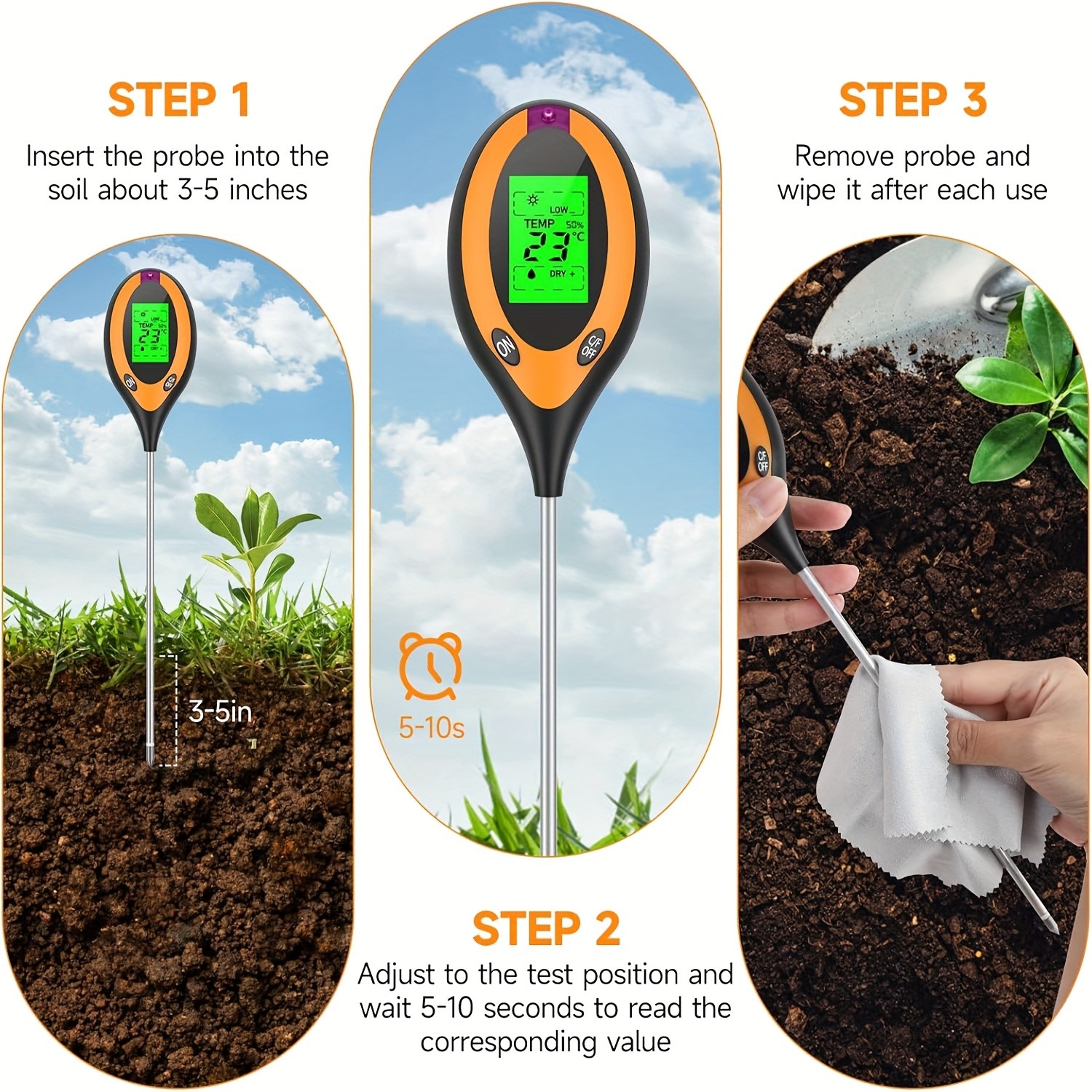 Soil PH Tester 4 in 1 PH Soil  - Moisture Meter Plant recensie en prijs