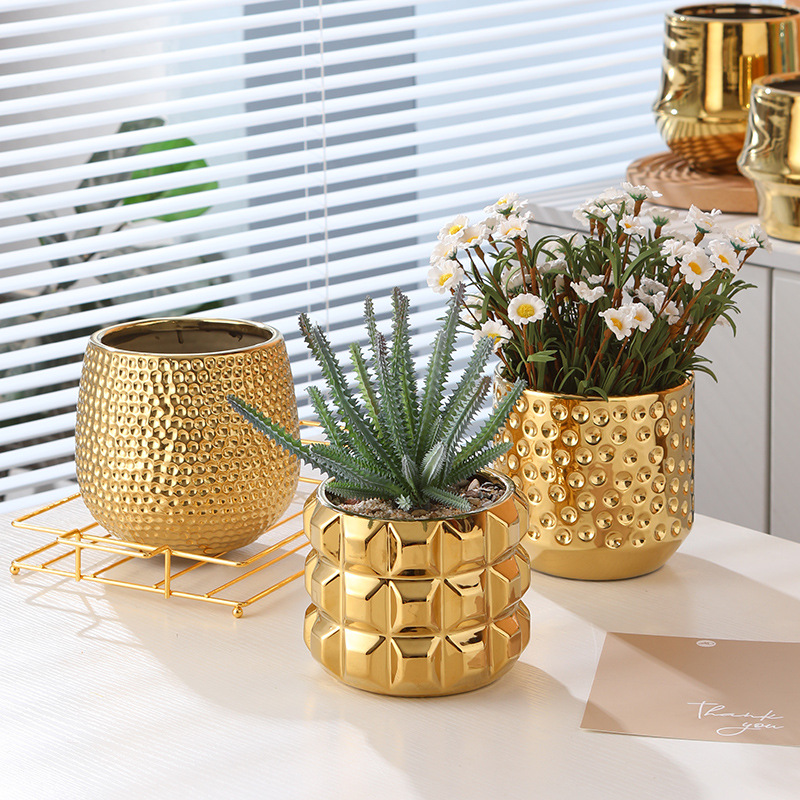 Office gold ceramic flower pot - Orchid Potting Mix recensie en prijs