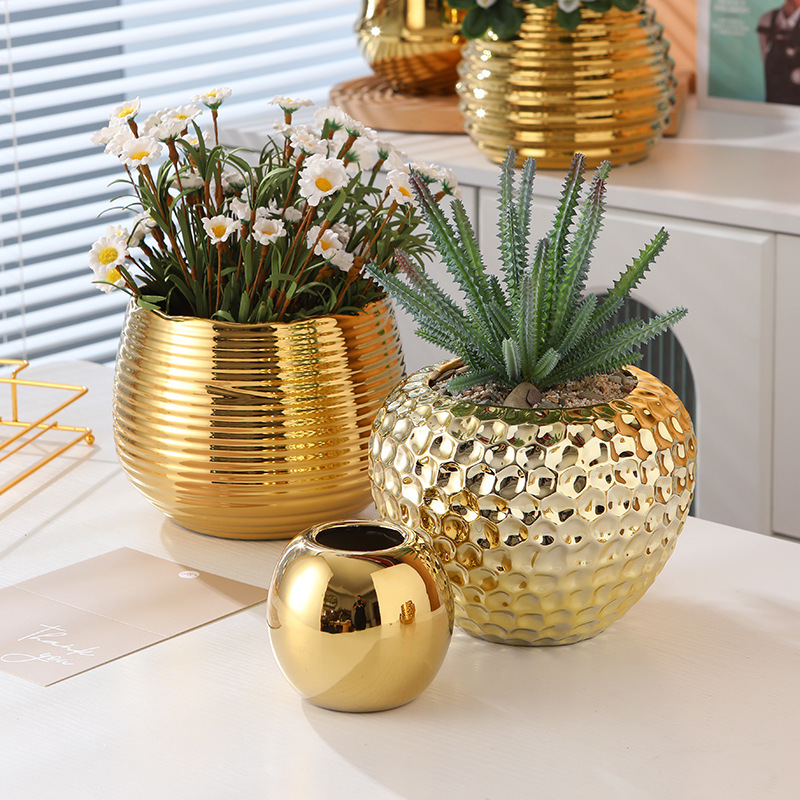 Office gold ceramic flower pot - Orchid Potting Mix recensie en prijs