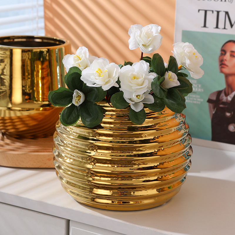 Office gold ceramic flower pot - Orchid Potting Mix recensie en prijs