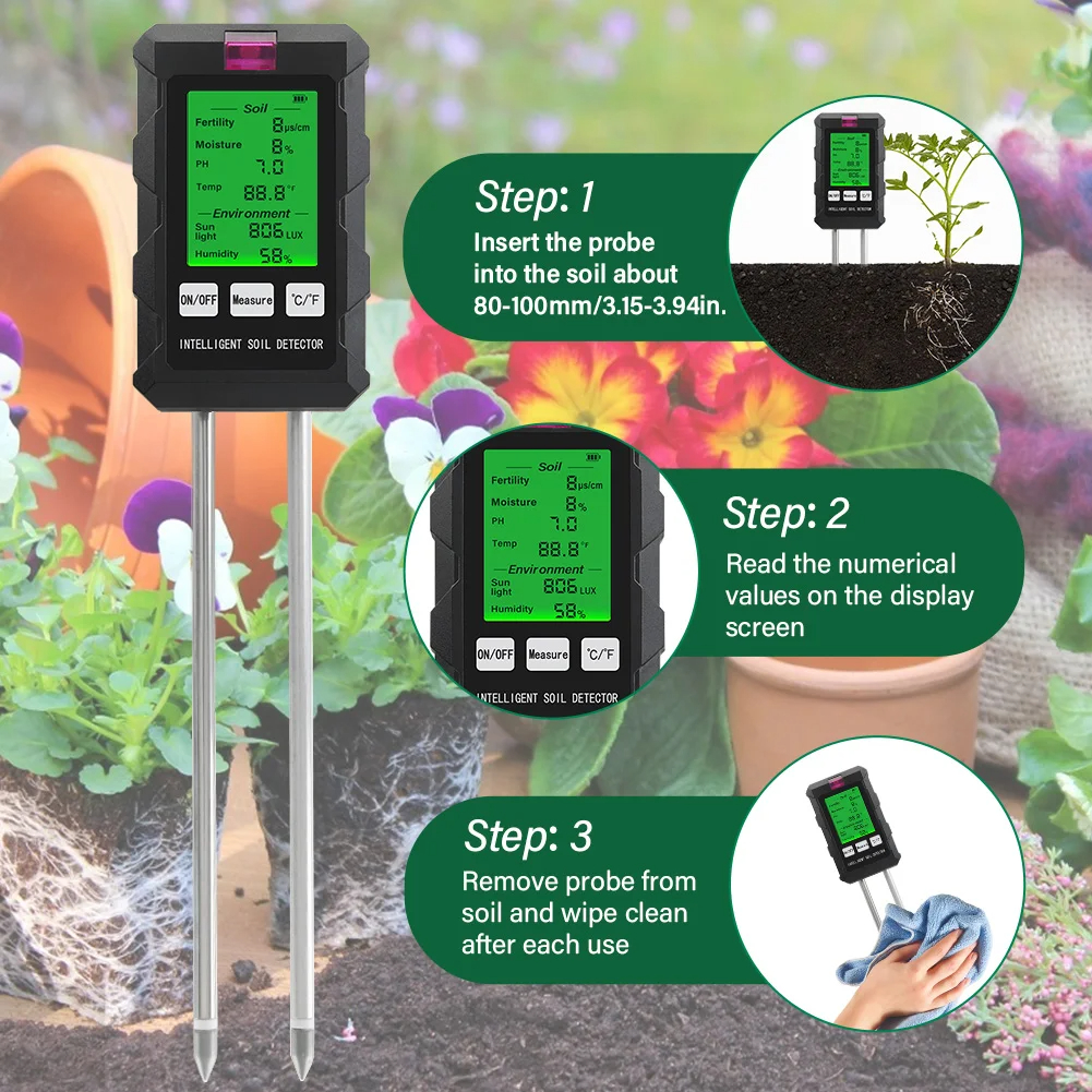 ST03 Six-in-One Soil Tester Mo - Moisture Meter Plant recensie en prijs