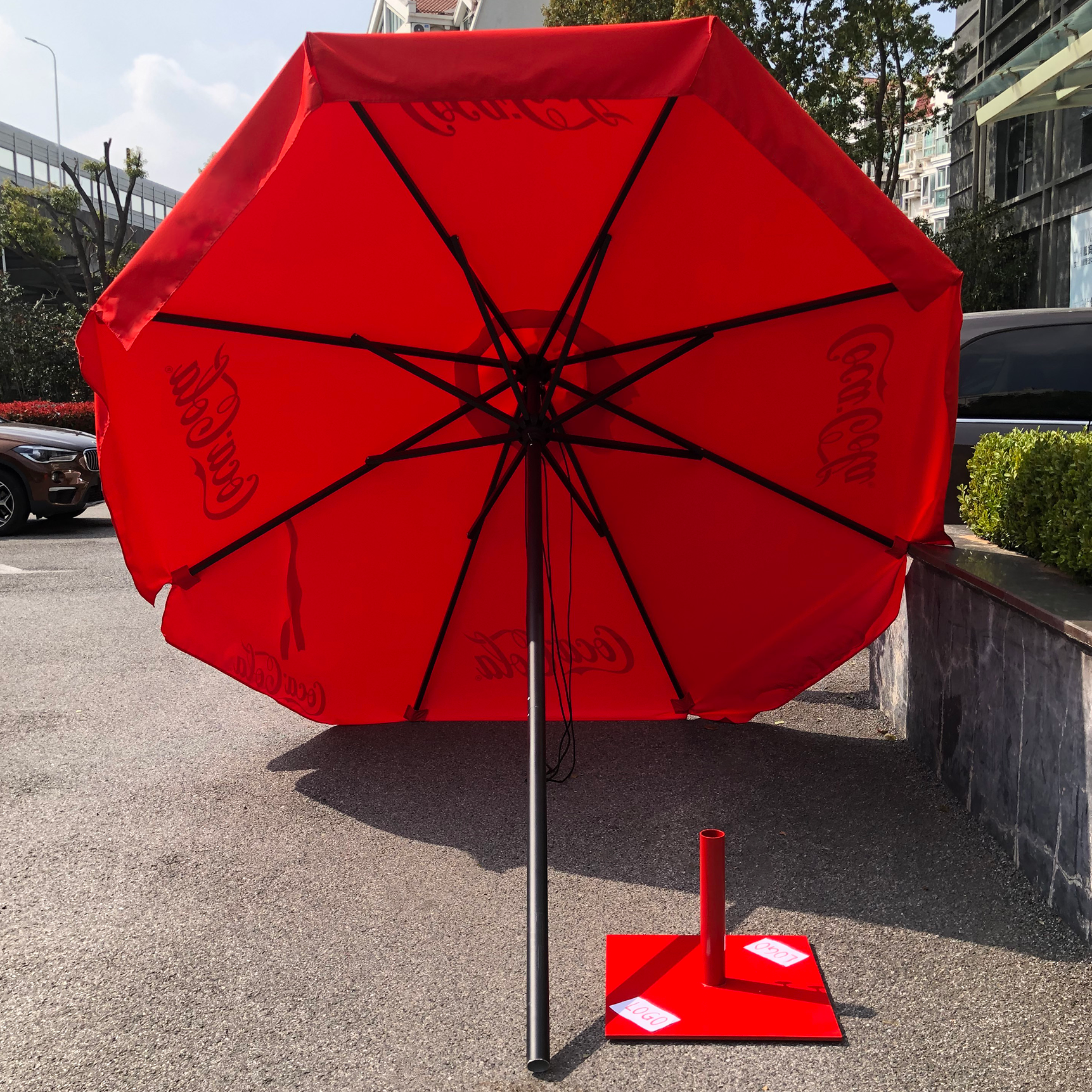 Custom Logo Patio Umbrella wit - Gardening Tools Logo recensie en prijs