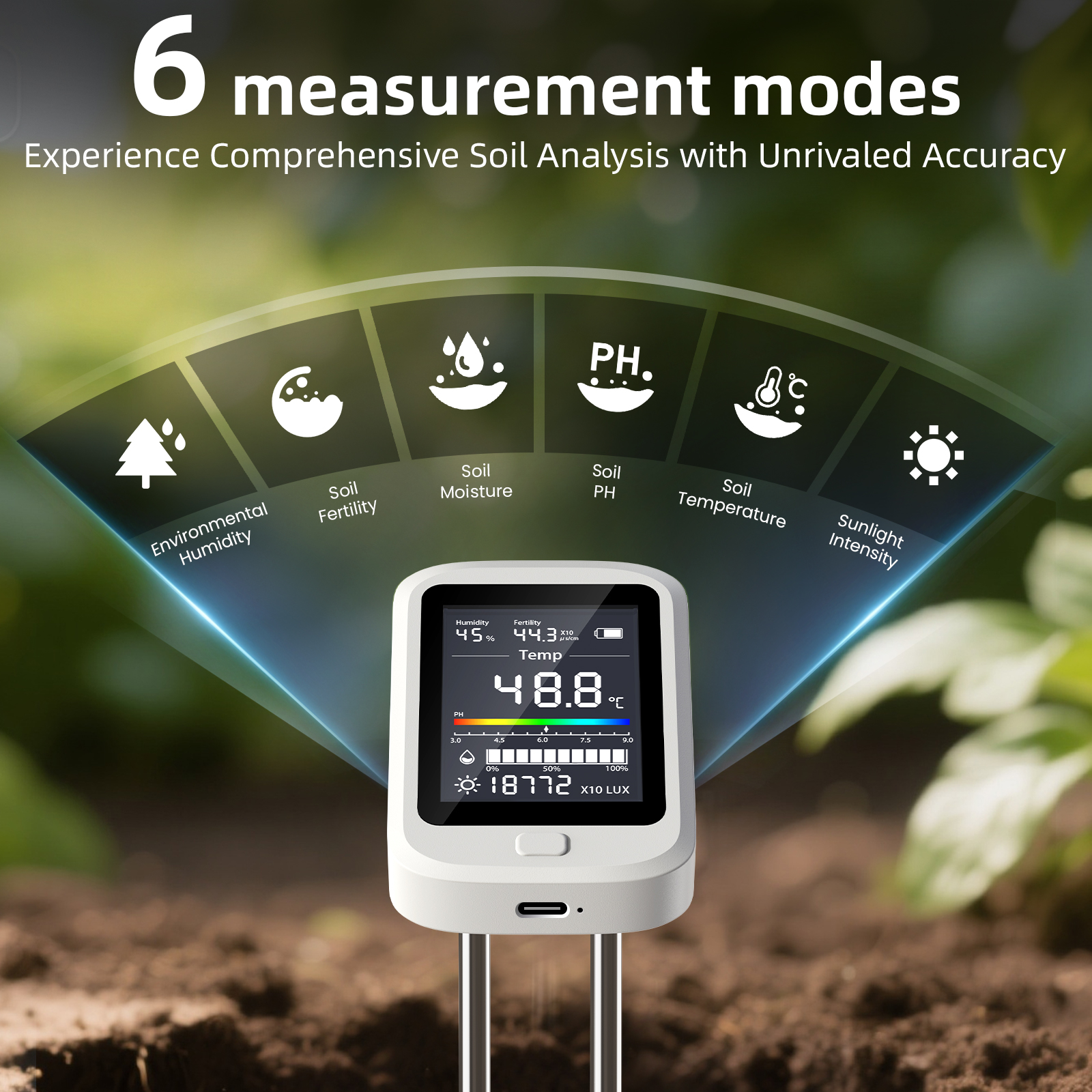 6-in-1 Soil Moisture Meter, Hy - Moisture Meter Plant recensie en prijs